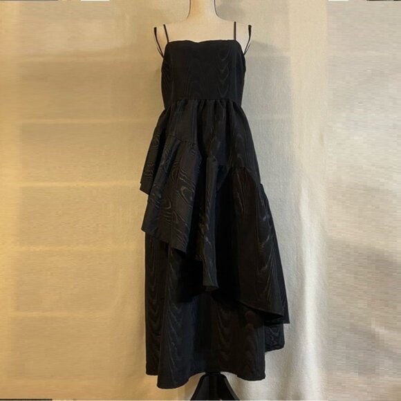 NWT Kate Spade x Target black tiered asymmetrical ruffle midi tank dress - Picture 3 of 14